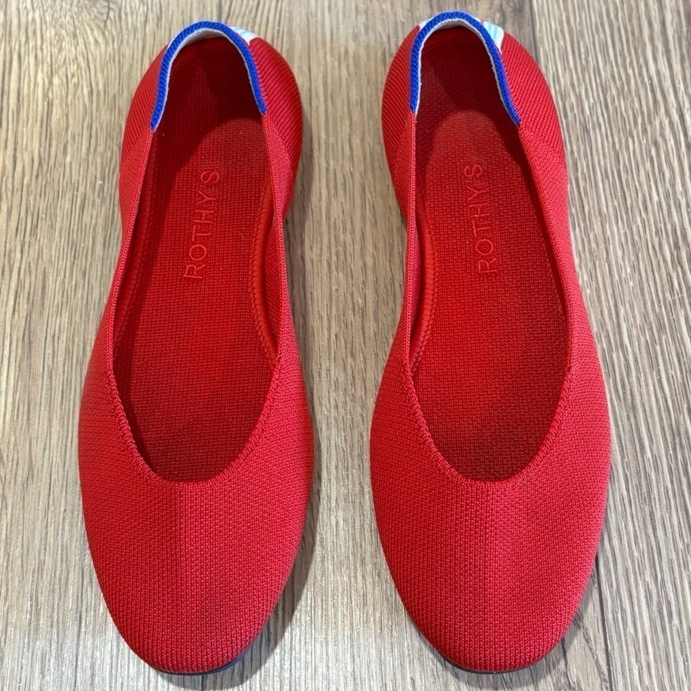 Rothy's The Square Flats In Cardinal Red Size 7.5